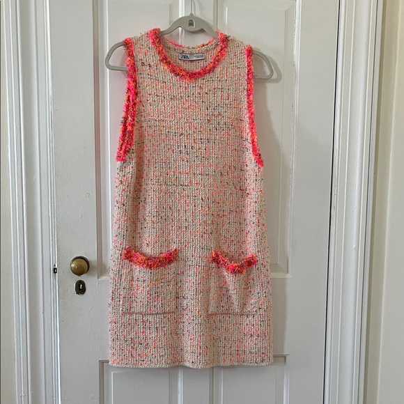 Zara Dresses & Skirts - Zara Multicolor Knit Dress with Pink Highlights